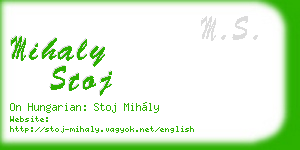 mihaly stoj business card